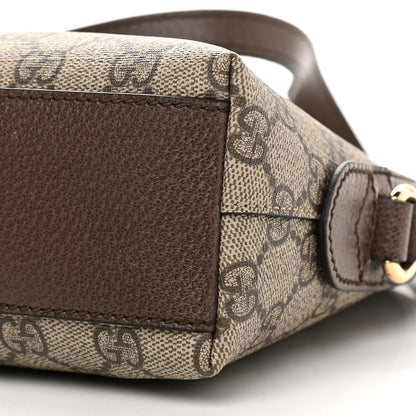 Gucci GG Supreme Monogram Textured Dollar Calfskin Web Small Ophidia Dome Shoulder Bag Beige Ebony New Acero 9 of 9