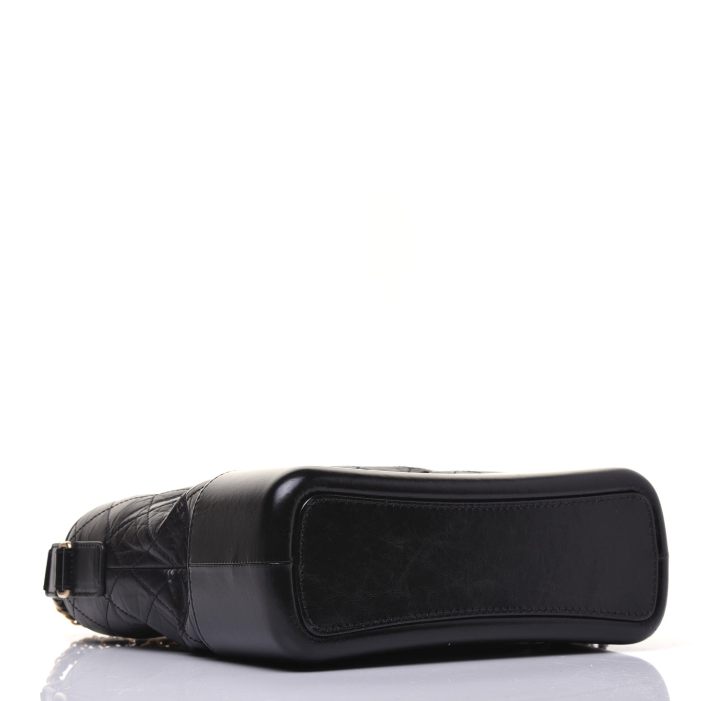 Aged Calfskin Quilted Medium Gabrielle Hobo Black