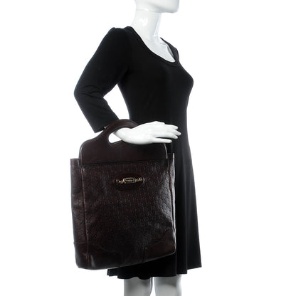 Gucci Guccissima Large Punch Top Handle Tote Dark Brown 2 of 15