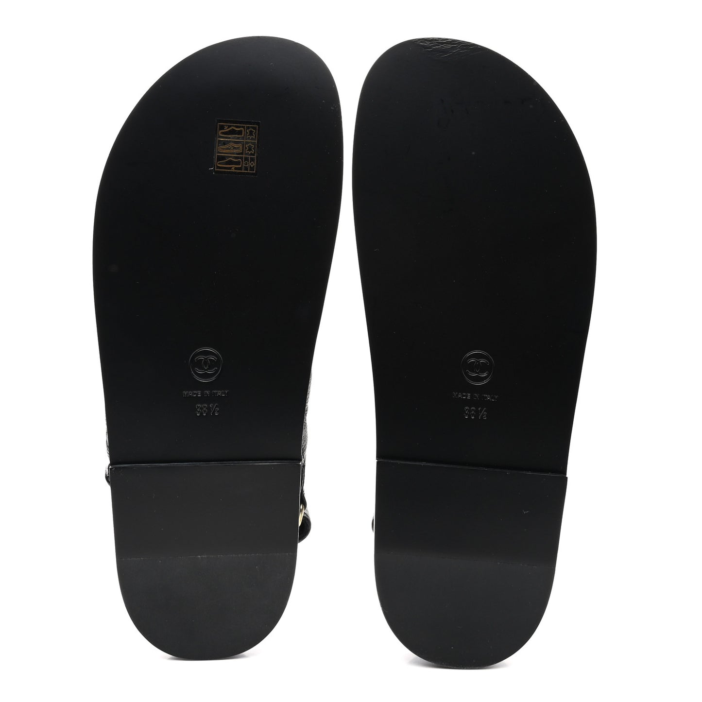 Grained Calfskin Velcro Dad Sandals 38.5 Black