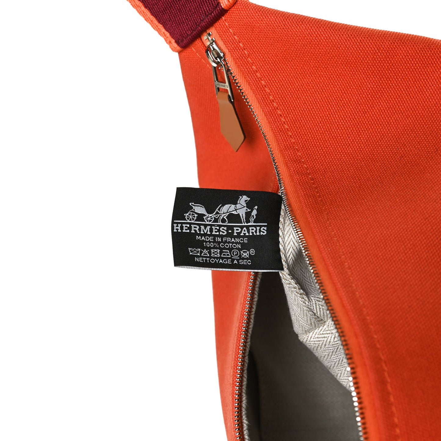 Canvas Large Bride-A-Brac Pouch Orange Feu Burgundy