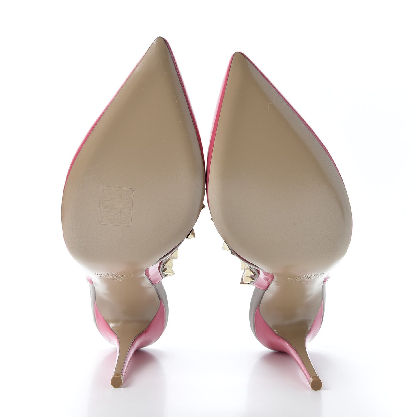 Patent Nappa Rockstud Ankle Strap 100mm Pumps 40 Shadow Pink Poudre