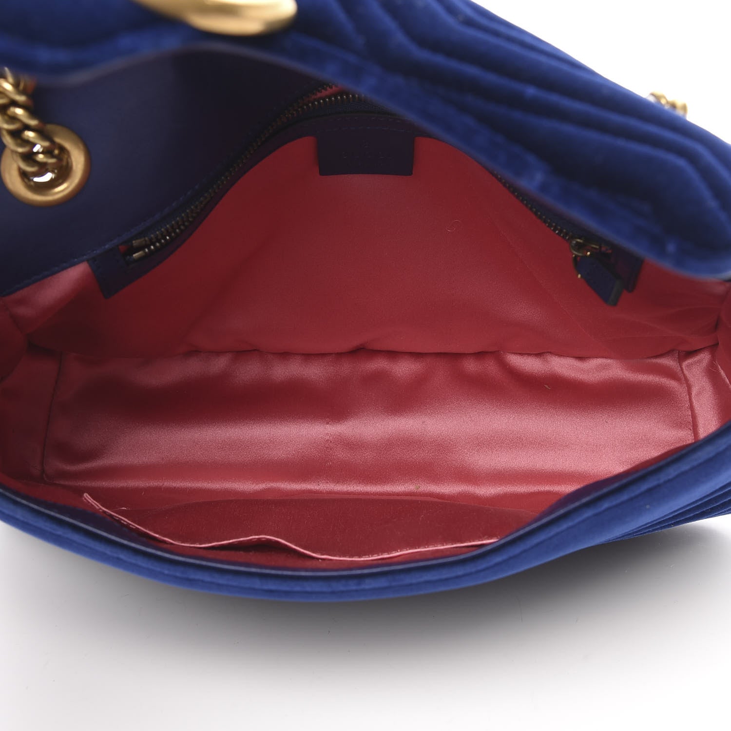 Gucci Velvet Matelasse Medium GG Marmont Shoulder Bag Cobalt Blue 5 of 14