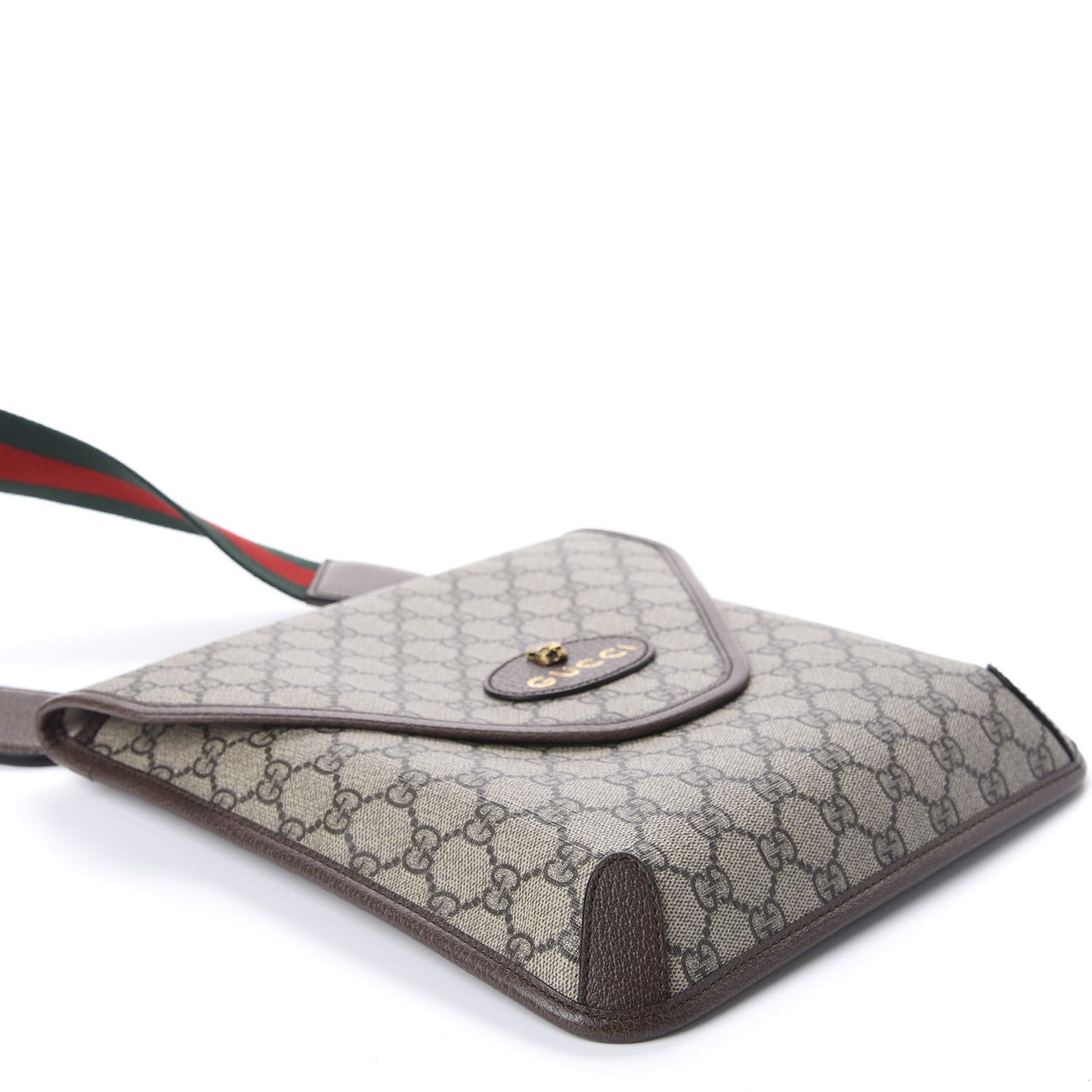 GG Supreme Monogram Web Medium Neo Vintage Flap Messenger Bag Beige New Acero