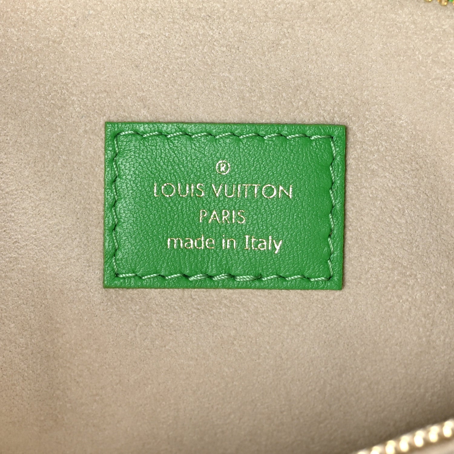 Louis Vuitton Lambskin Embossed Monogram LV Match Coussin PM Green White 8 of 10