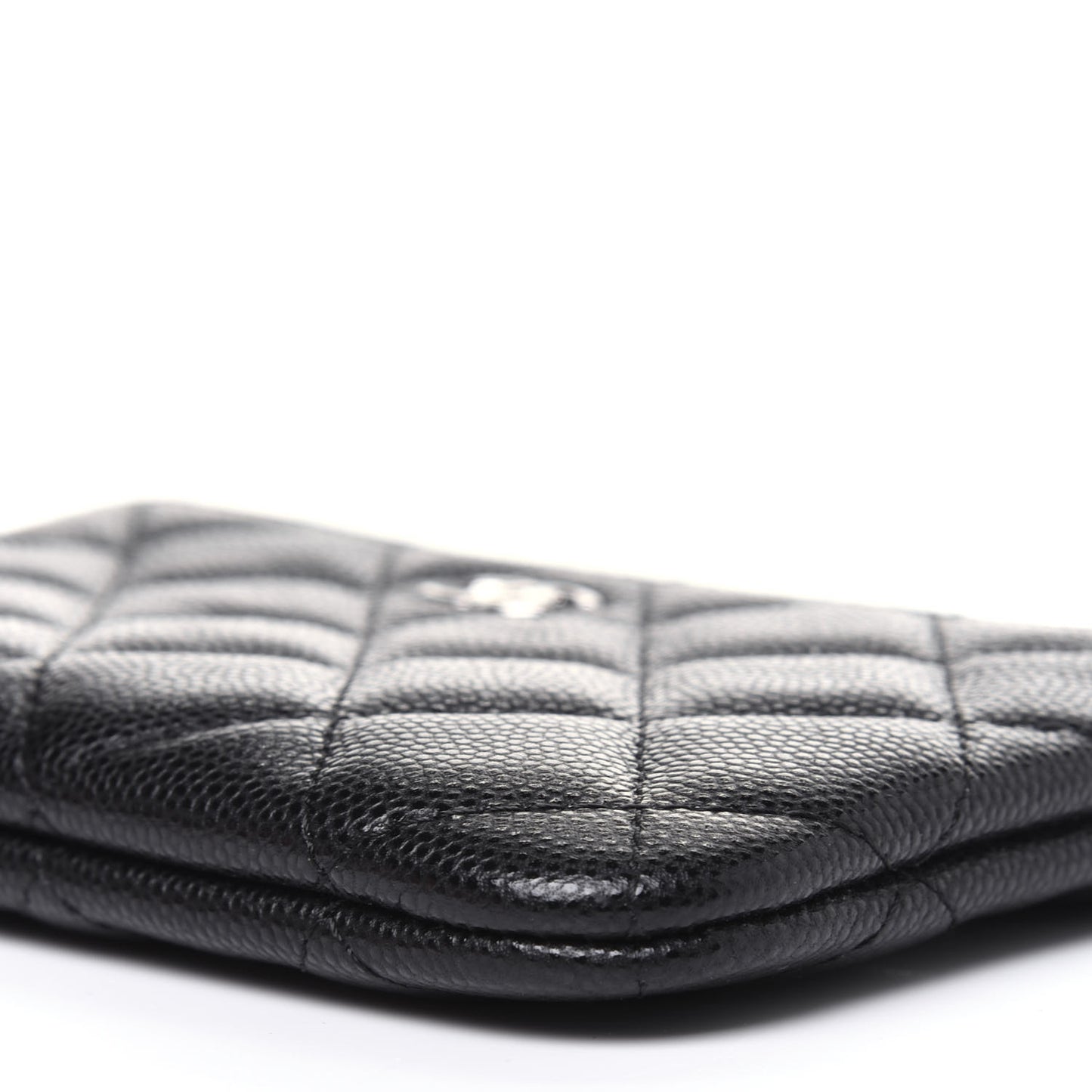 Caviar Quilted Small Cosmetic Case Black