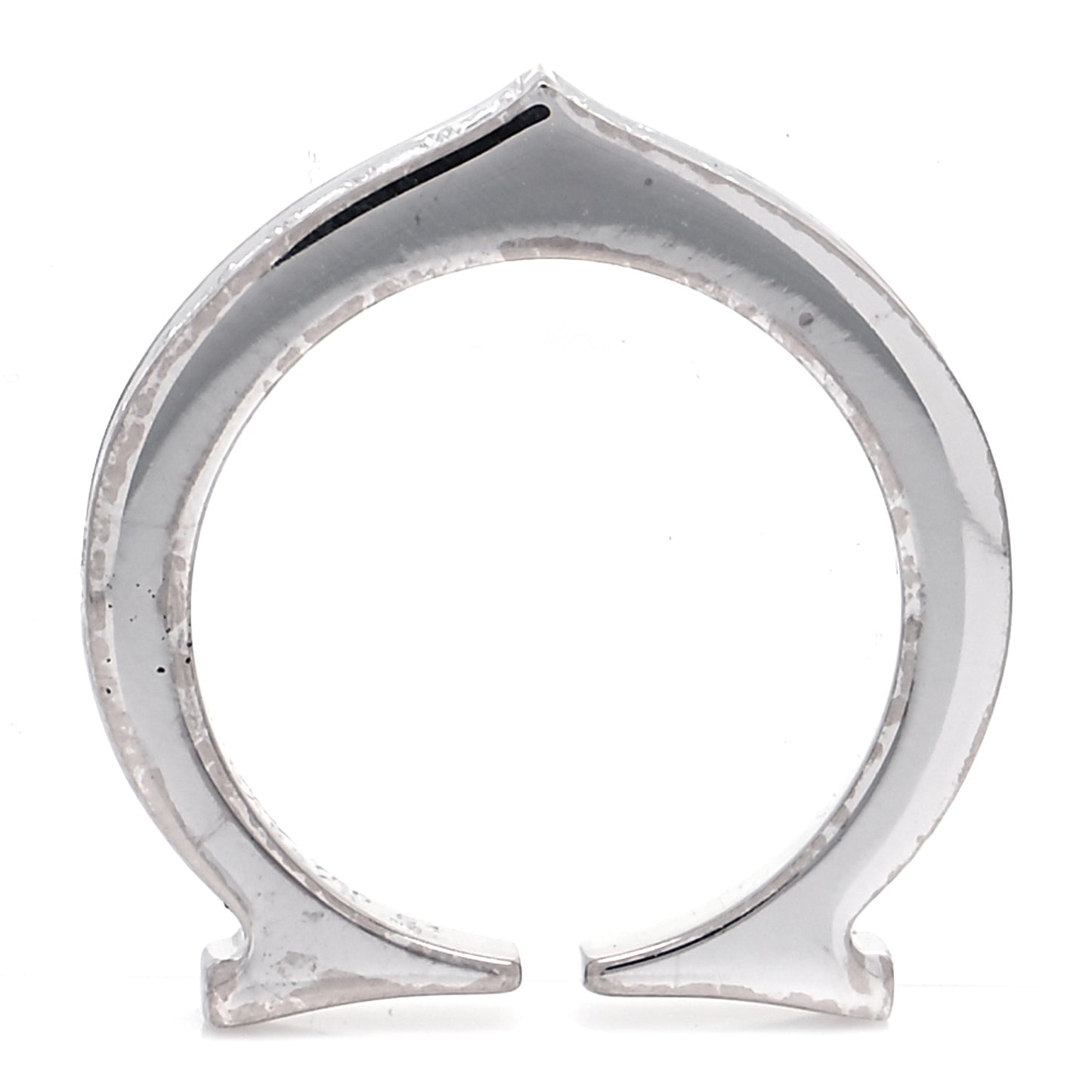 18K White Gold Diamond Flat C Ring 51 5.75