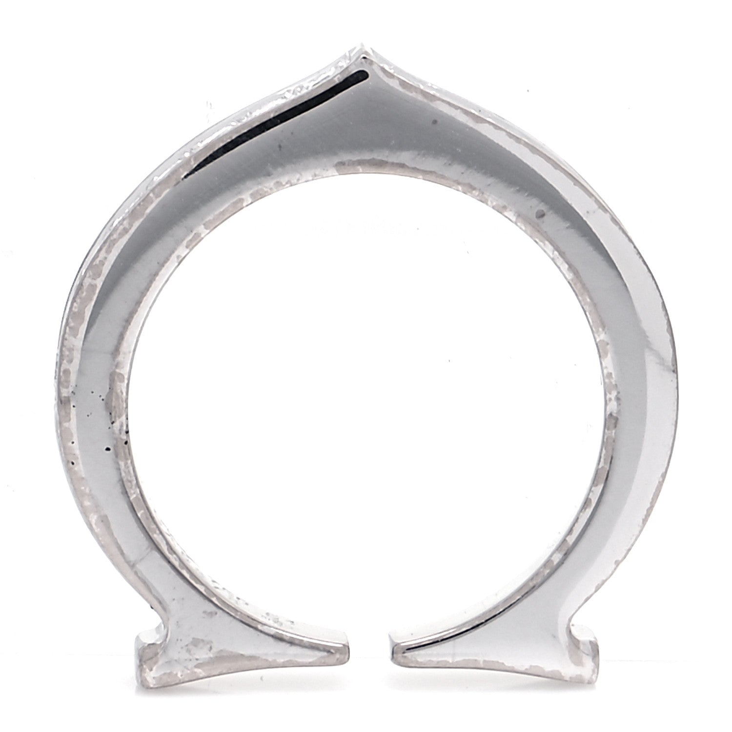 Cartier 18K White Gold Diamond Flat C Ring 51 5.75 4 of 5