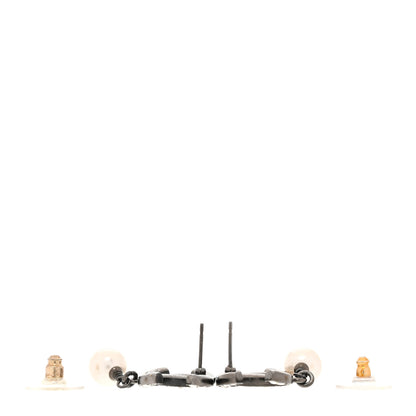 Chanel Ruthenium Crystal Pearl CC Drop Earrings 3 of 5