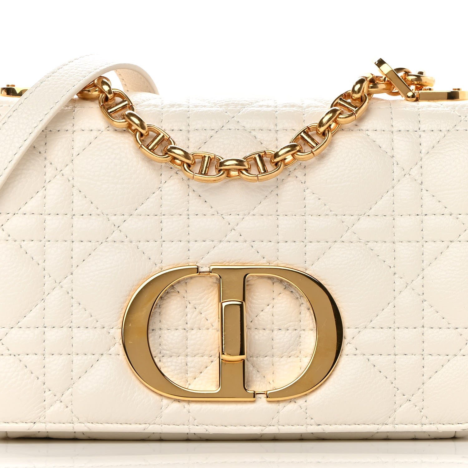 Christian Dior Calfskin Cannage Small Caro Bag Ivory 8 of 14