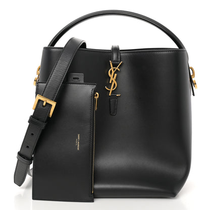 Saint Laurent Smooth Shiny Calfskin Monogram Le 37 Bucket Bag Black 3 of 11