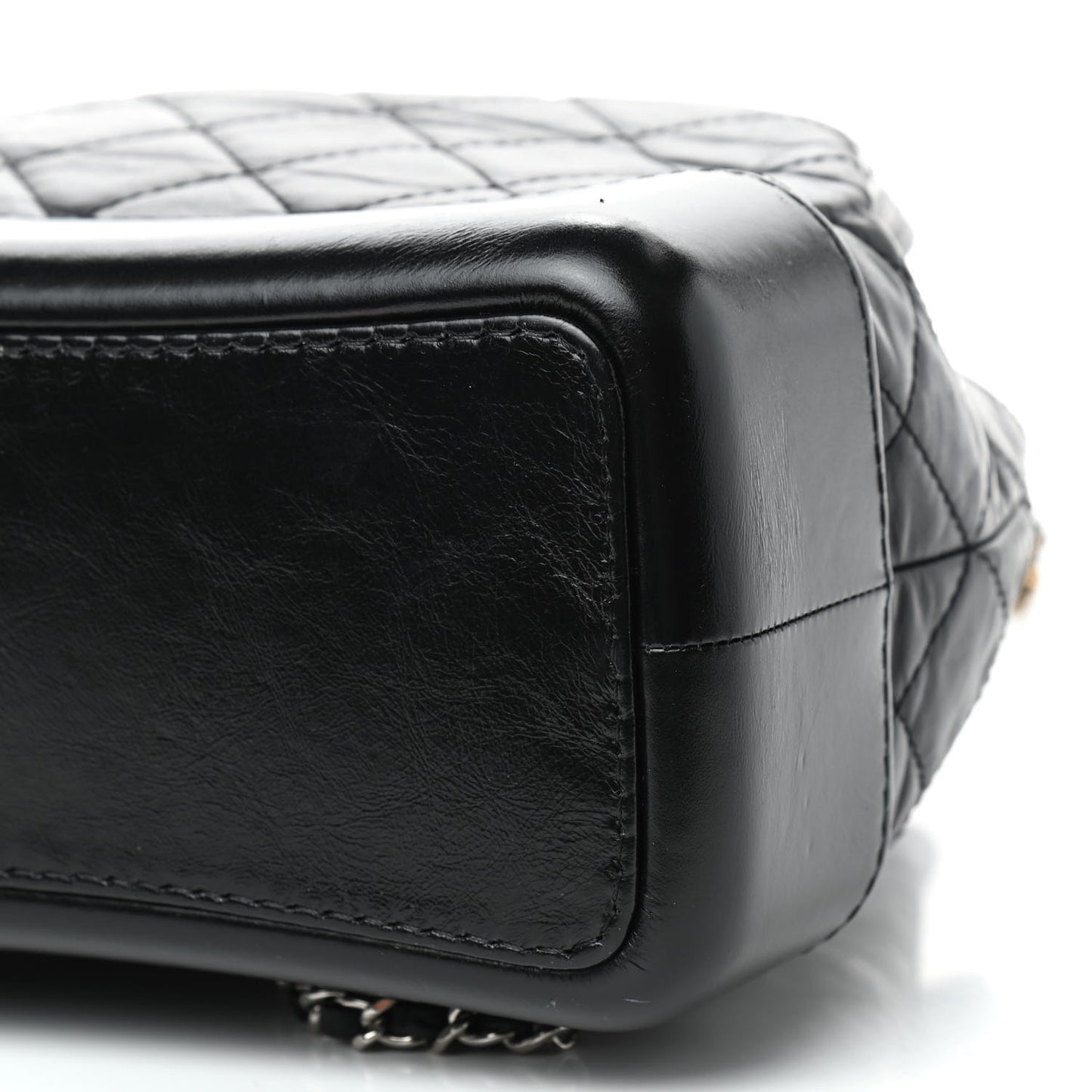 Aged Calfskin Quilted Gabrielle Backpack Black