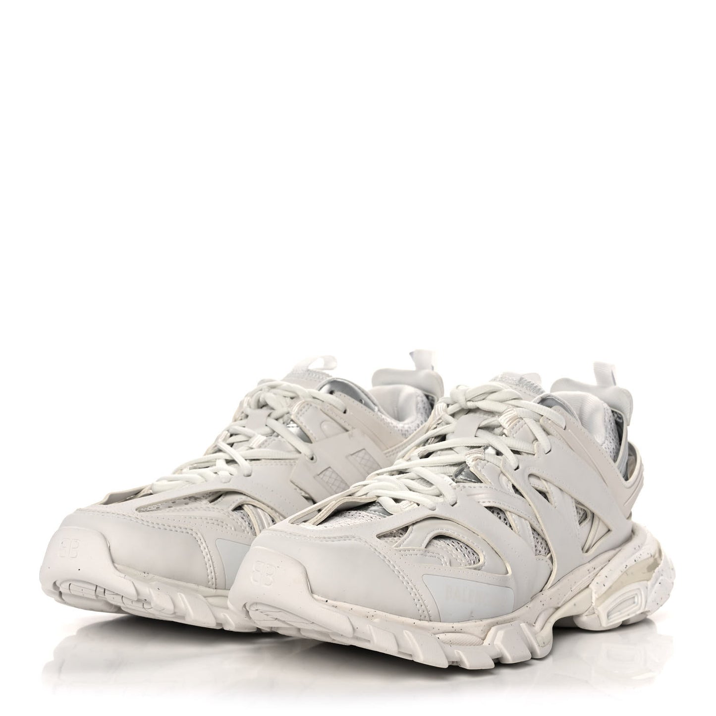 Rubber Mesh Fabric Monocolor Recycled Sole Womens Track Sneakers 40 White