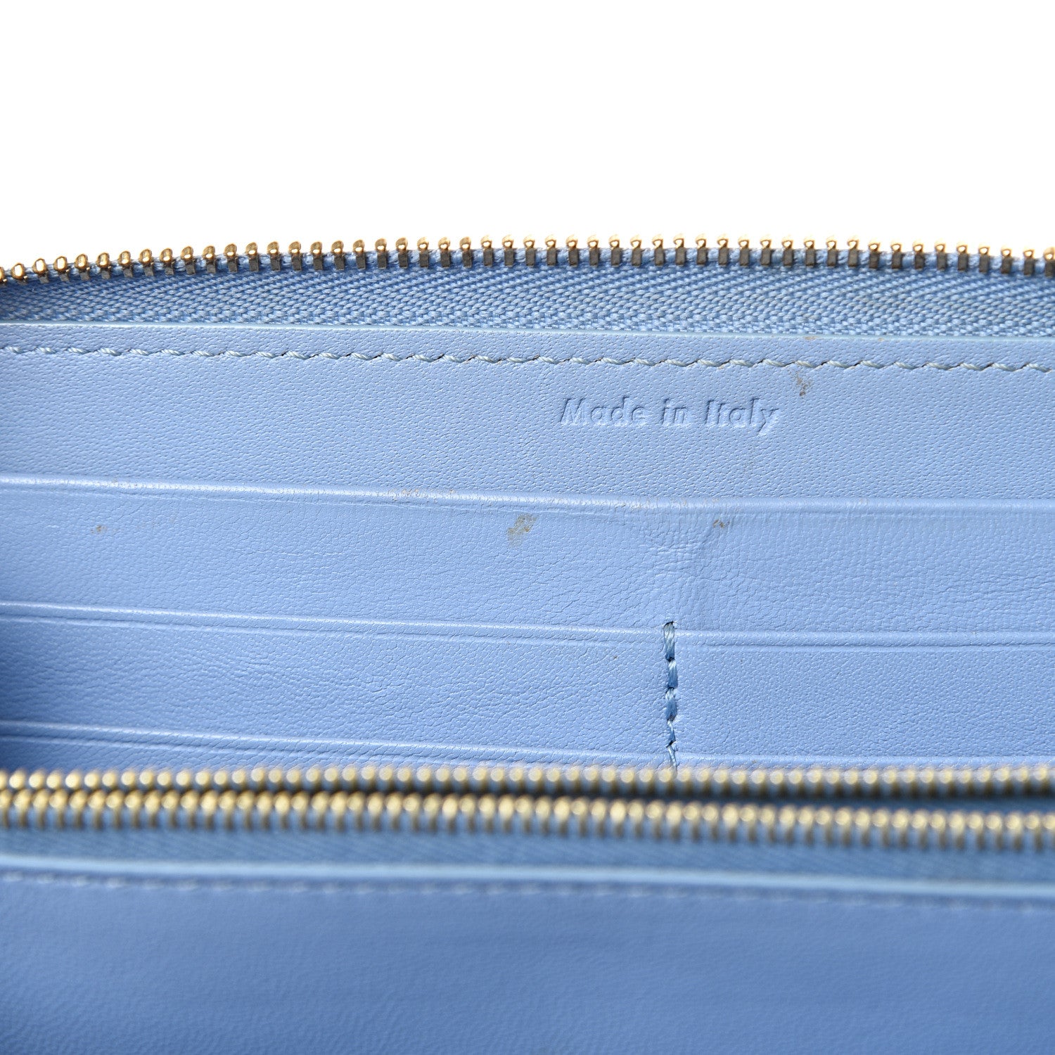 Celine Lambskin Large Zip Around Multifunction Wallet Blue Lavender 8 of 12