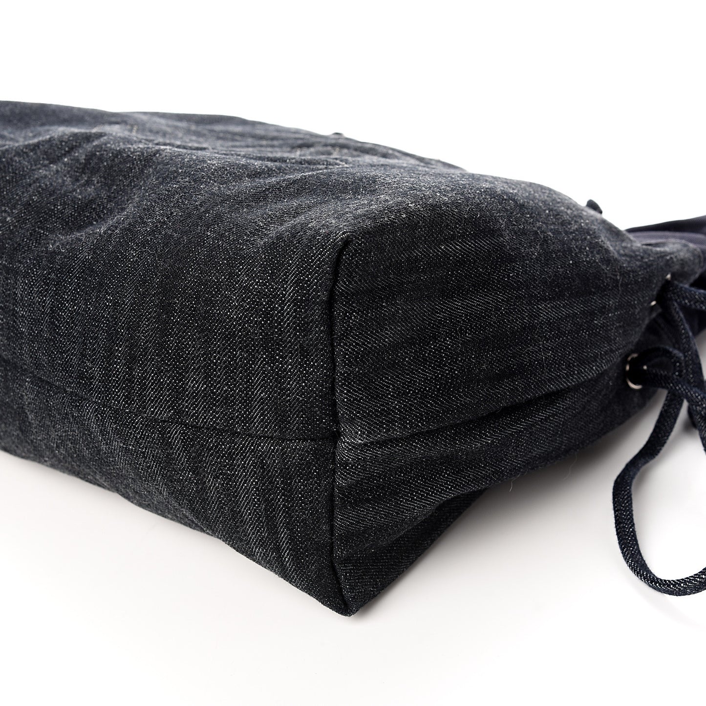 Denim Grosgrain Drawstring Tote Blue