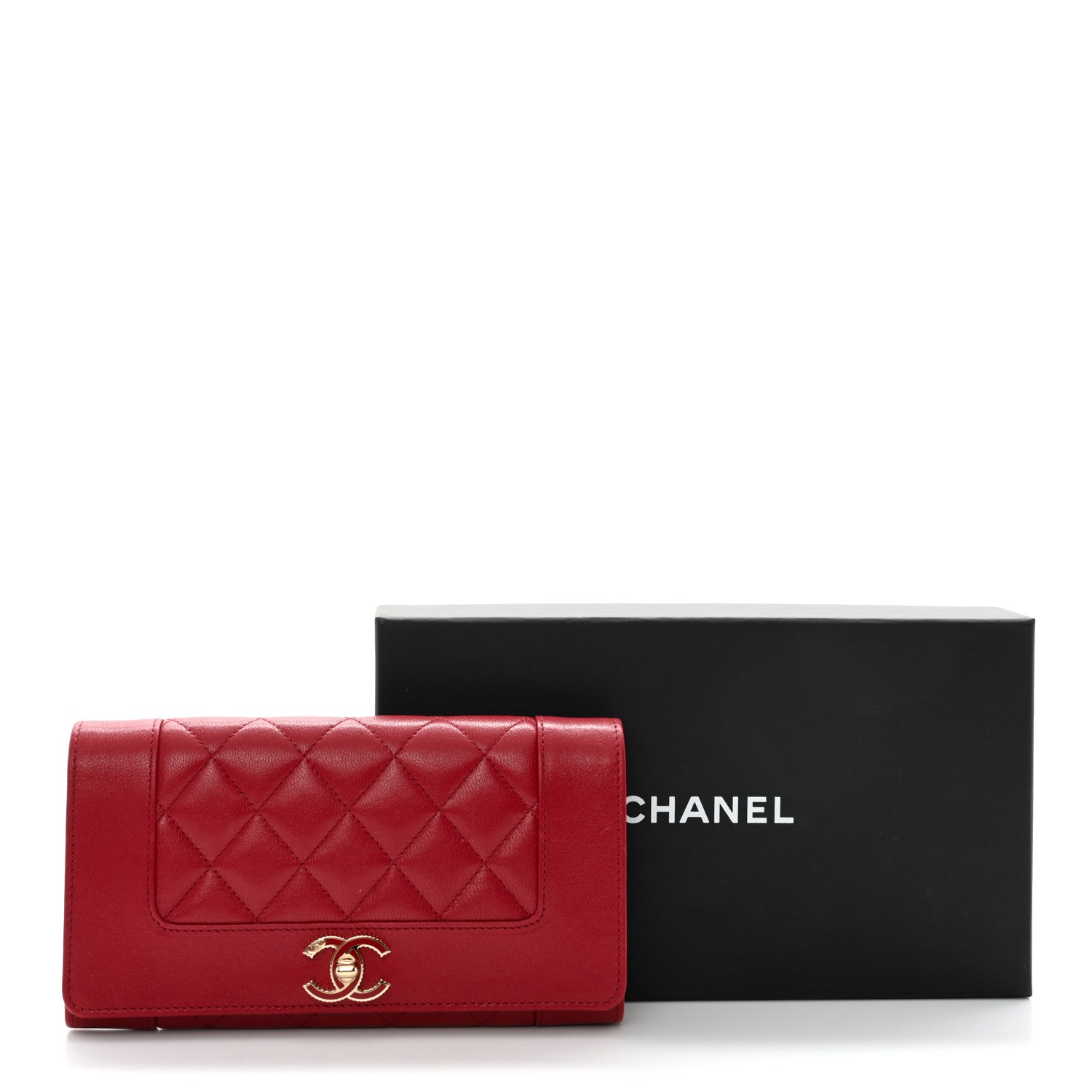 Chanel Sheepskin Quilted Mademoiselle Vintage Flap Wallet Red 8 of 9