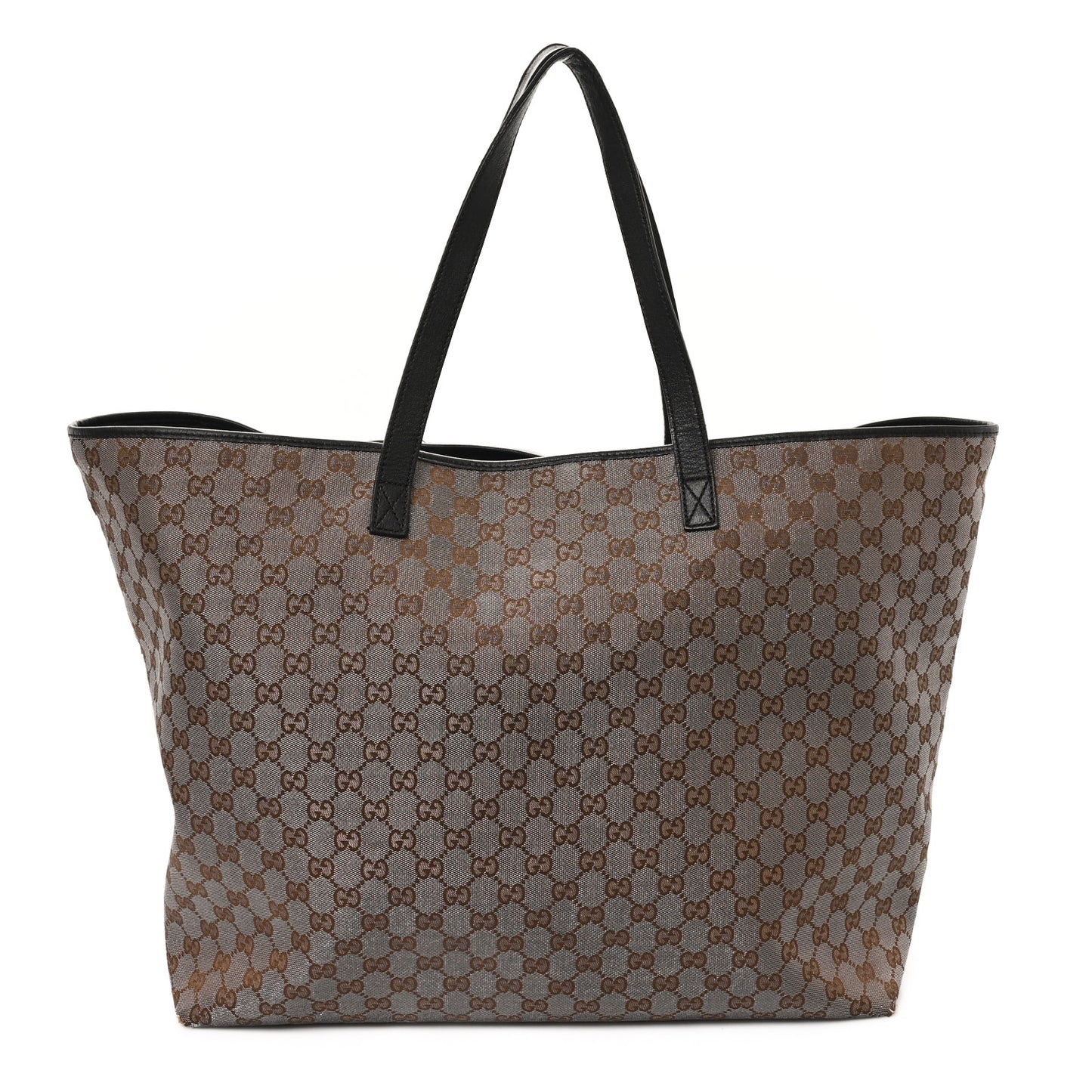 Metallic Monogram XL Shopper Tote Brown
