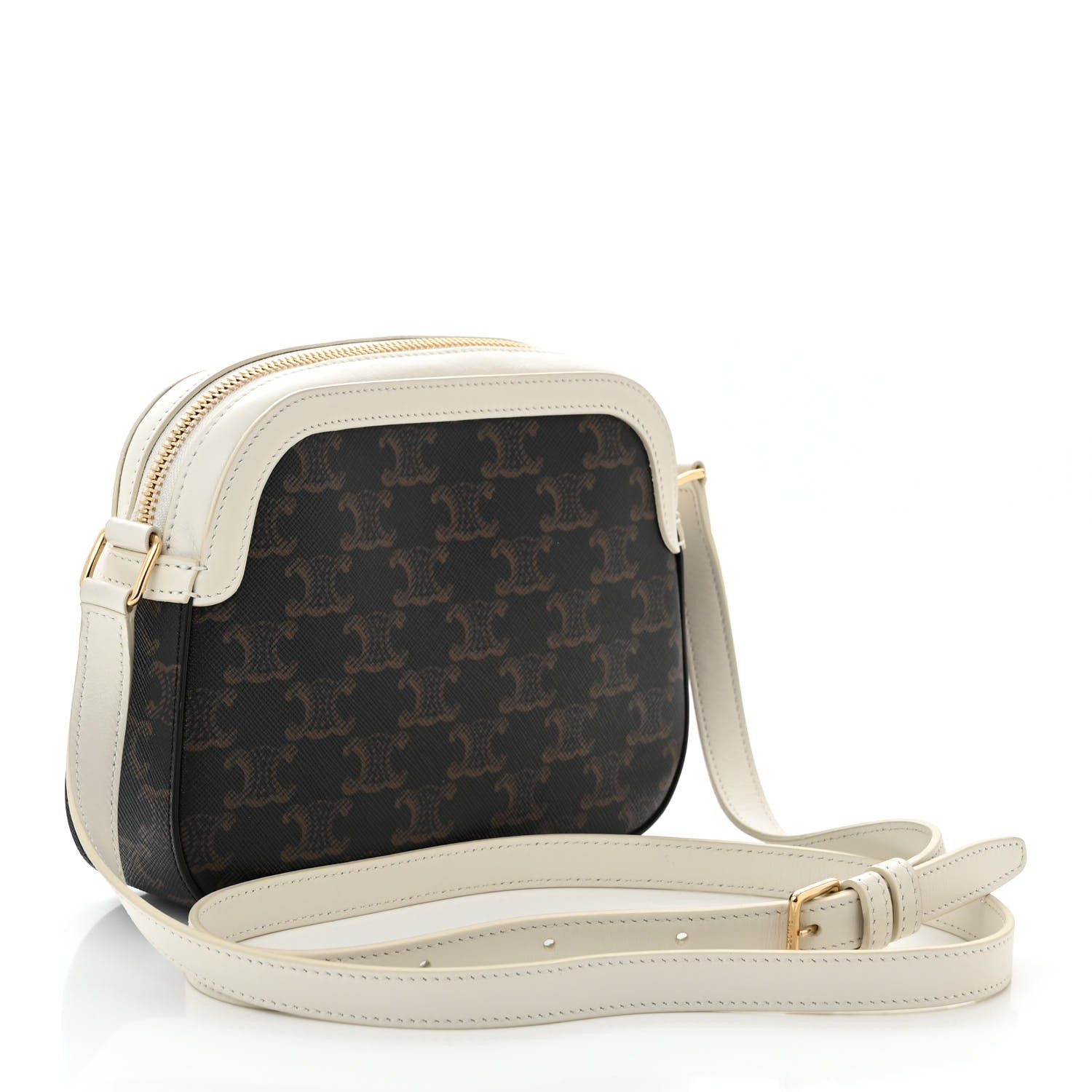 Celine Triomphe Canvas Small Camera Bag White 3 of 10