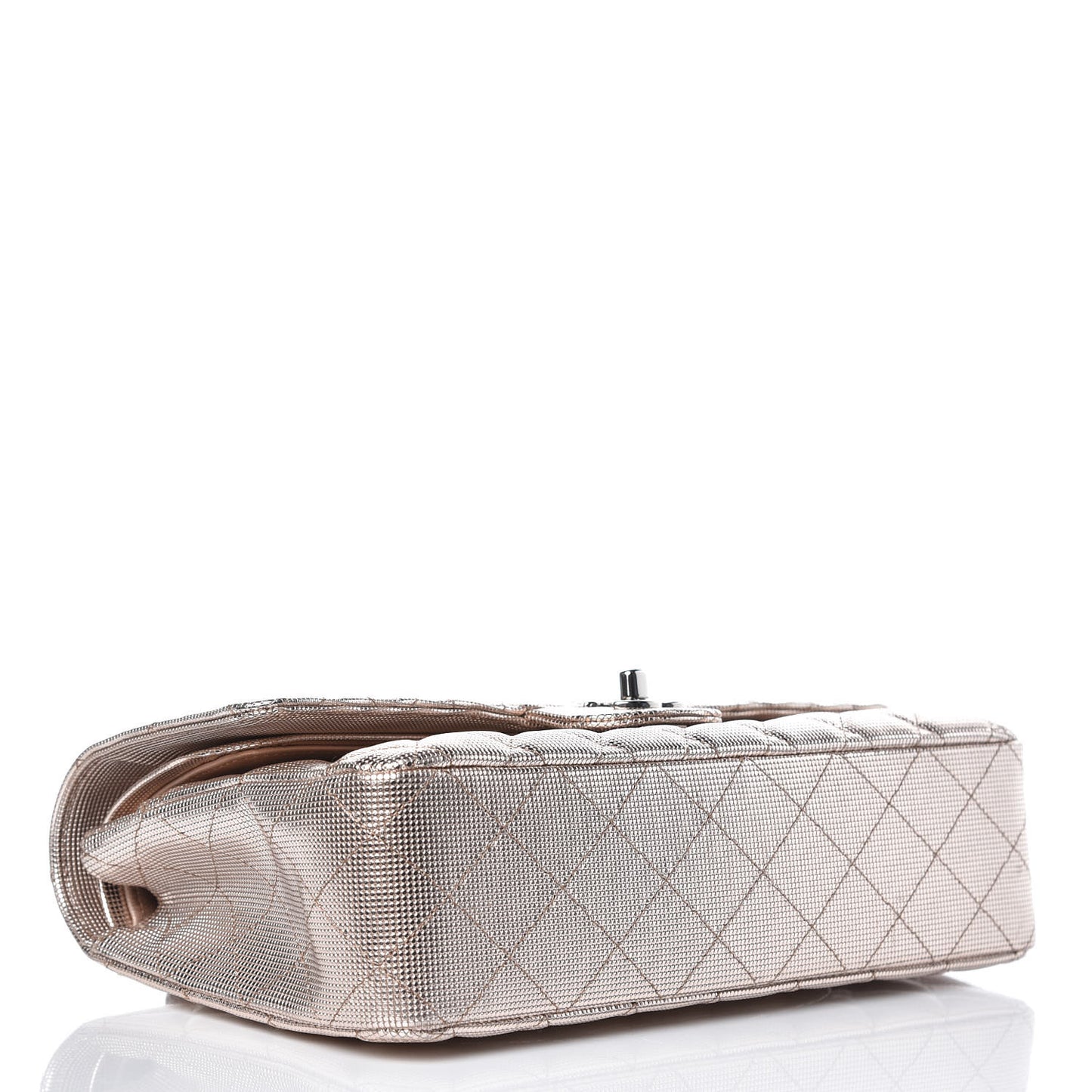 Metallic Calfskin Pixel Effect Medium Double Flap Pinky Gold