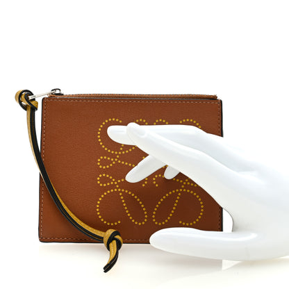 Loewe Calfskin Debossed Anagram Card Holder Tan 2 of 7