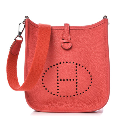 Hermes Taurillon Clemence Evelyne TPM Rouge Pivoine 1 of 8