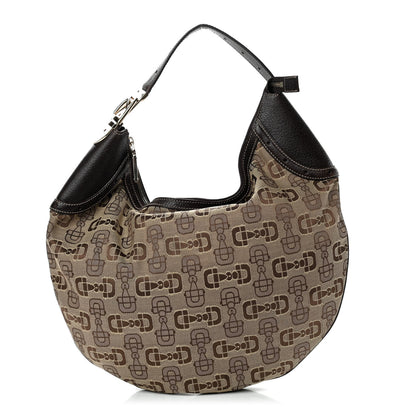 Gucci Canvas Horsebit Glam Hobo Dark Brown 1 of 10