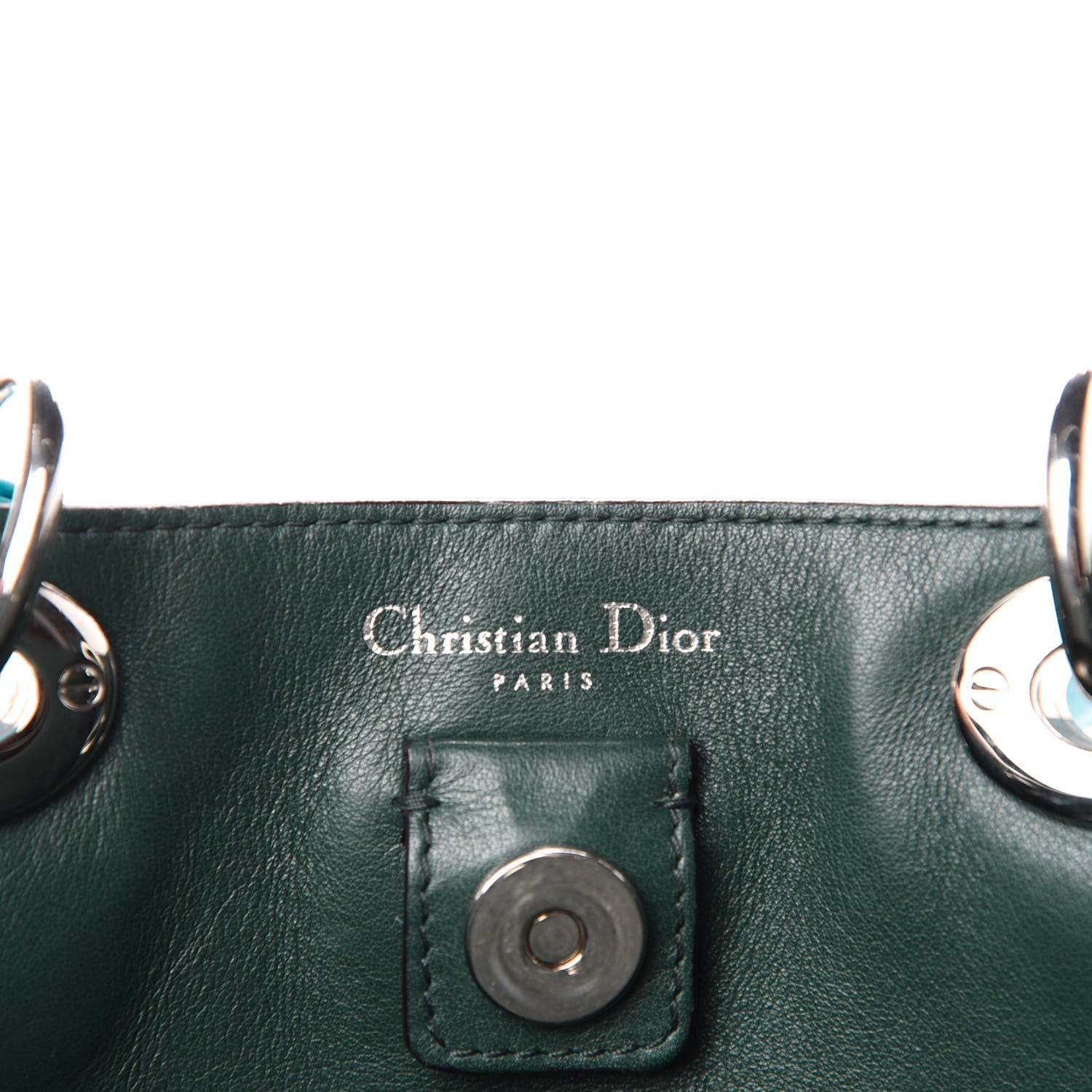 Christian Dior Smooth Calfskin Large Diorissimo Tote Turquoise 8 of 10