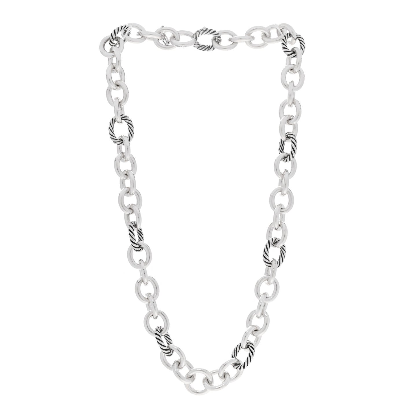 Sterling Silver 12mm Oval Link Necklace