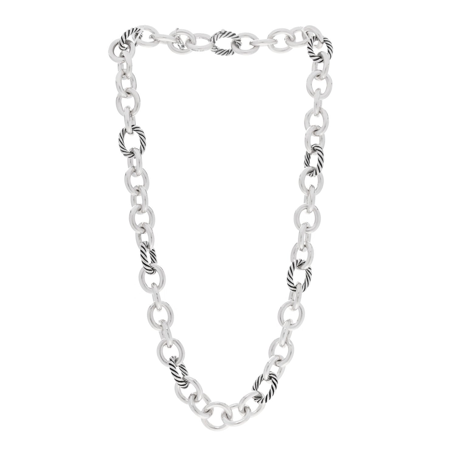David Yurman Sterling Silver 12mm Oval Link Necklace 3 of 4