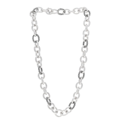 David Yurman Sterling Silver 12mm Oval Link Necklace 3 of 4
