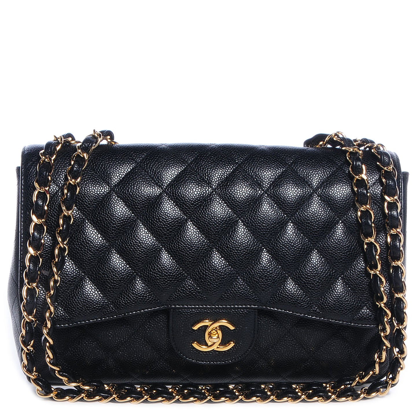 Caviar Jumbo Single Flap Black