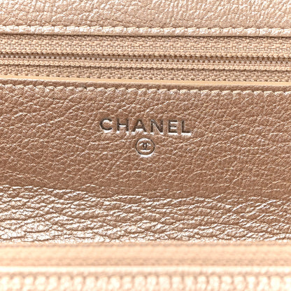 Chanel Metallic Goatskin Wallet On Chain WOC Gold 6 of 11