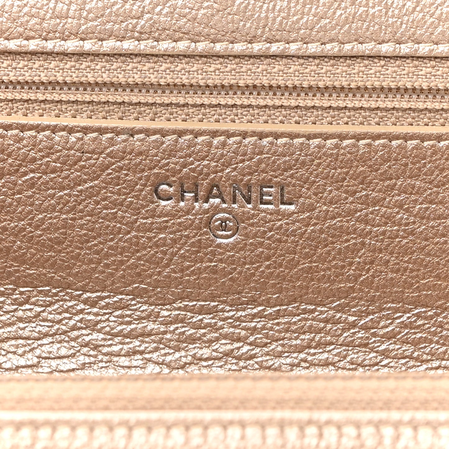 Metallic Goatskin Wallet On Chain WOC Gold