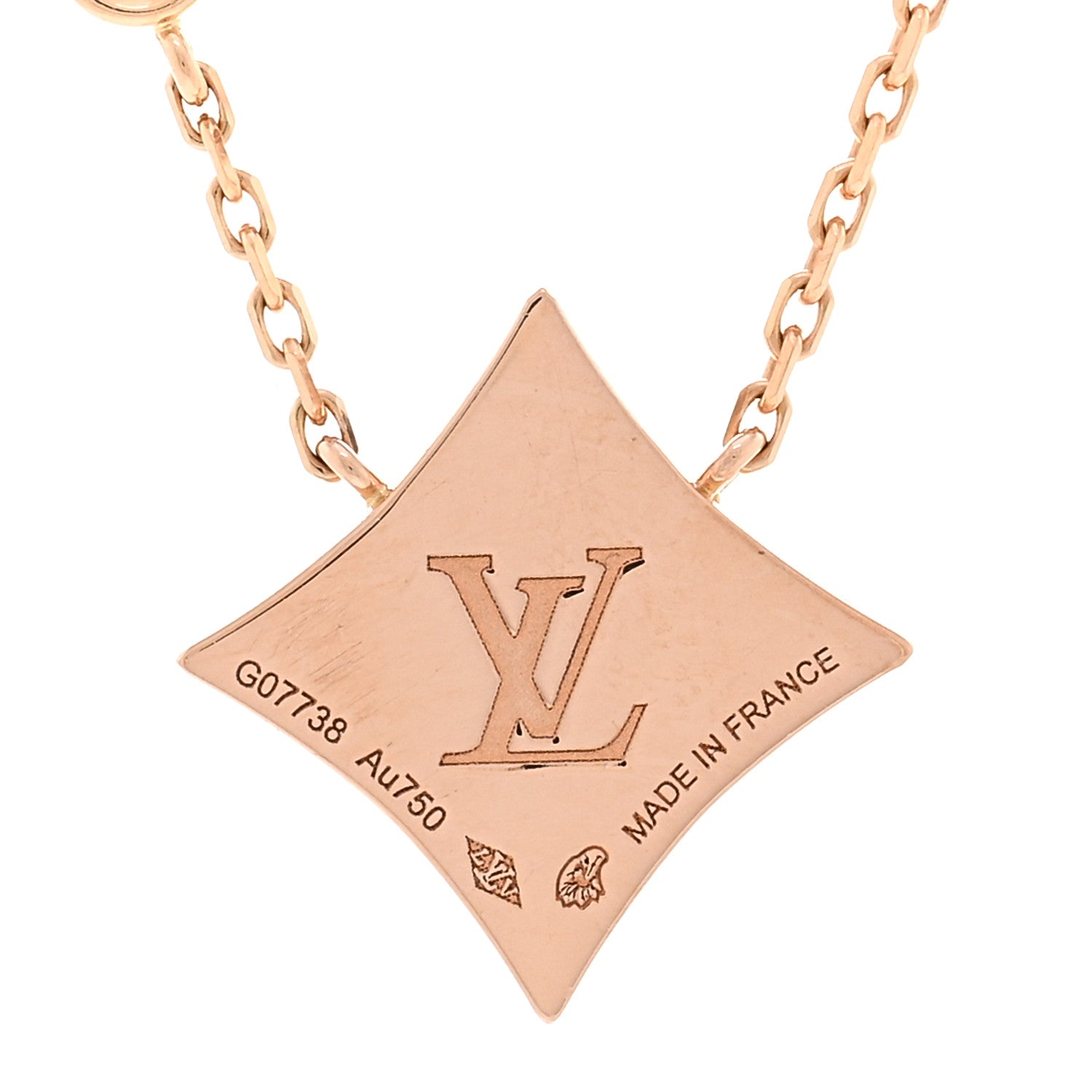 Louis Vuitton 18K Pink Gold Diamond Mother of Pearl Color Blossom BB Star Pendant Necklace 4 of 6