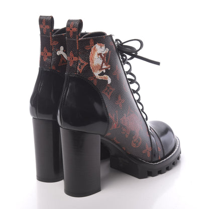 Louis Vuitton Patent Calfskin Catogram Star Trail Ankle Boots 41 Black Marron 4 of 9