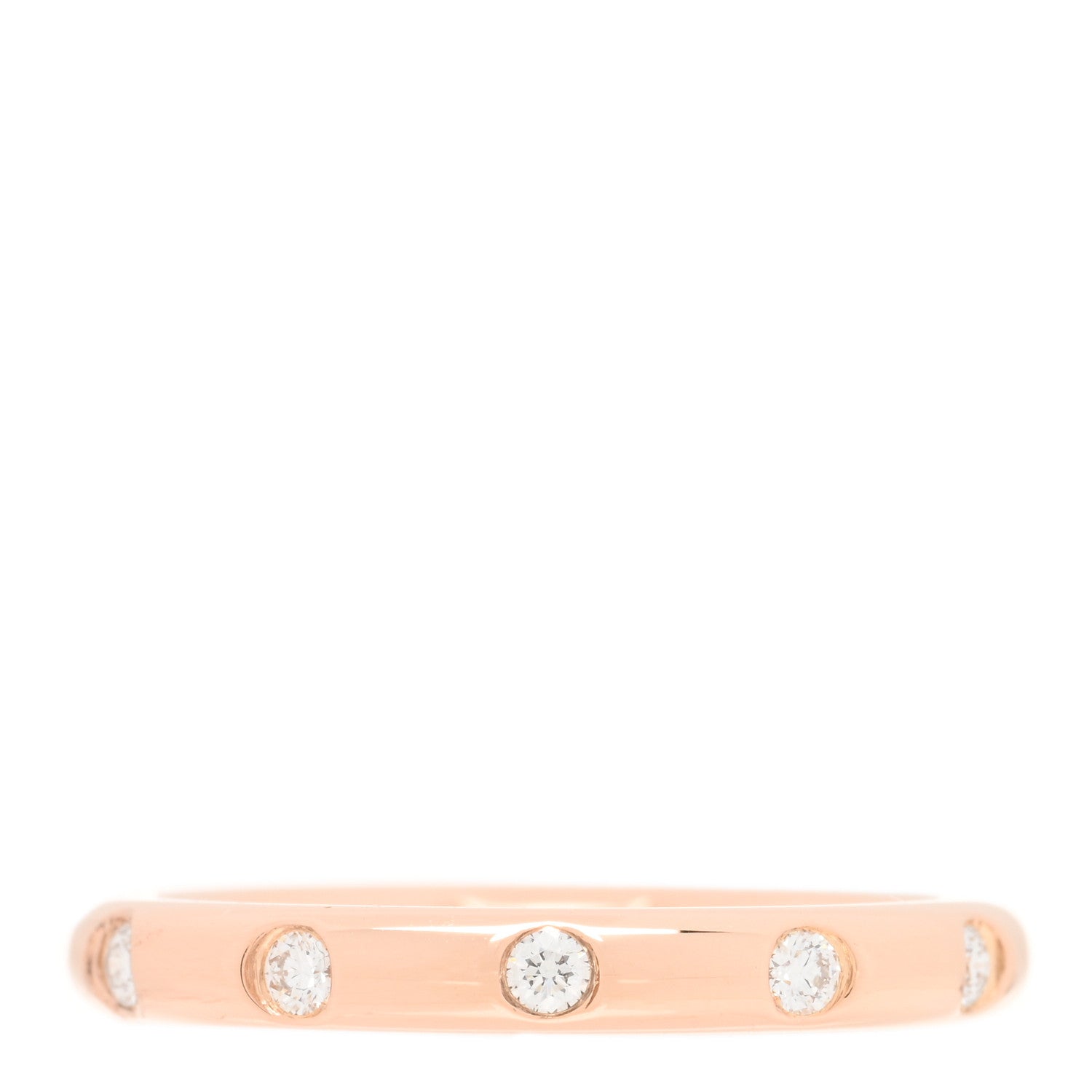 Tiffany 18K Rose Gold Diamond Stacking Band Ring 48 4.5 3 of 4