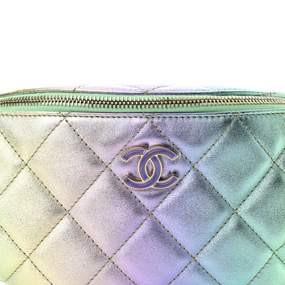 Chanel Gradient Metallic Lambskin Quilted Walking Mood Waist Bag Fanny Pack Pink Purple Green 8 of 14