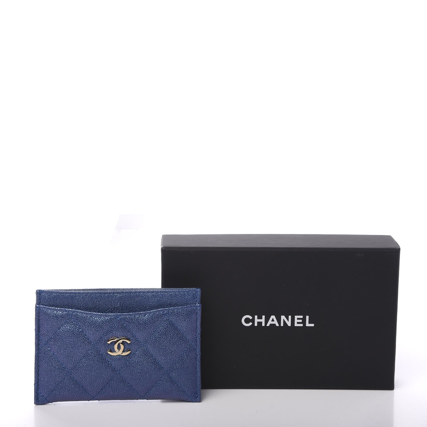 Chanel Iridescent Caviar Quilted Card Holder Dark Blue 8 of 8
