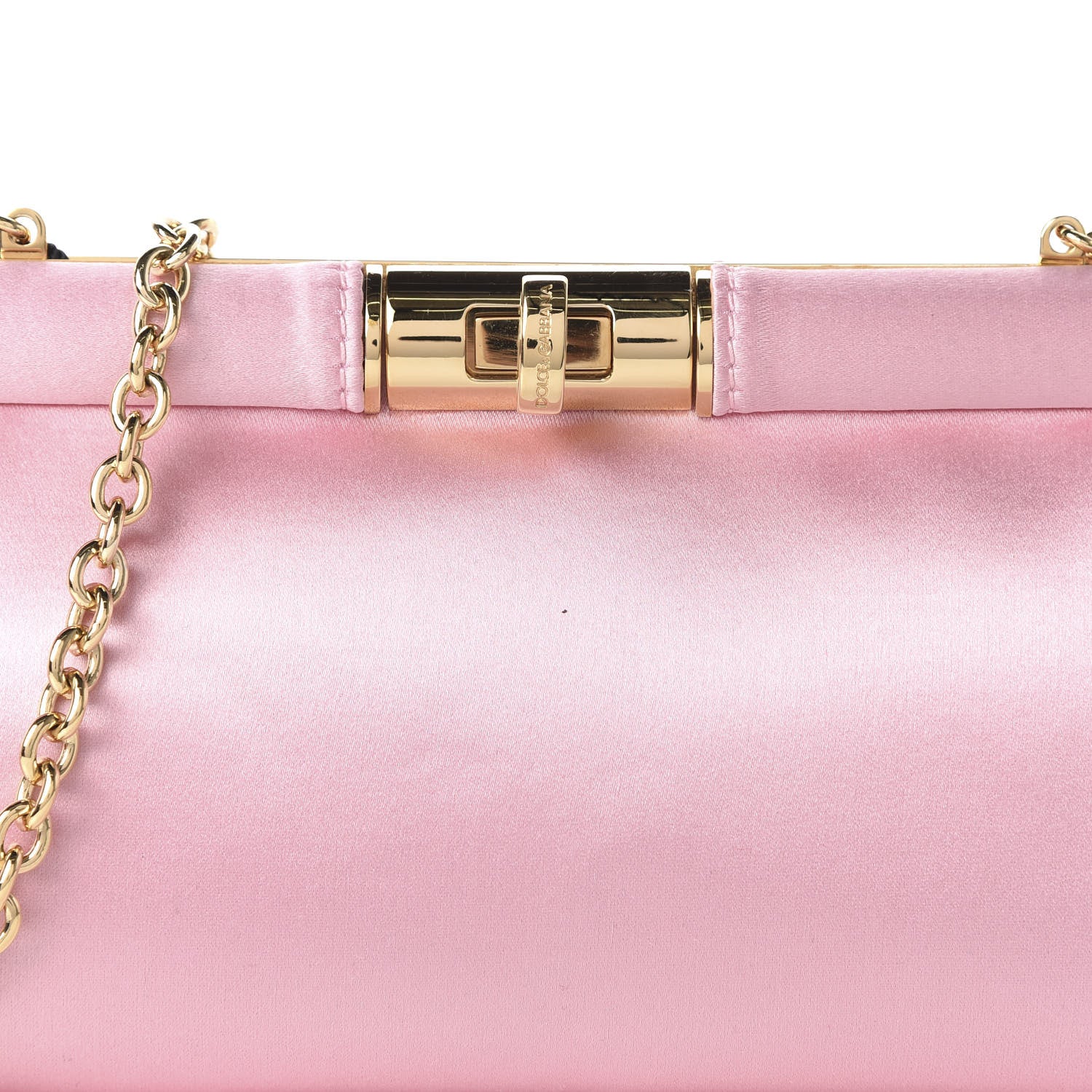 Dolce & Gabbana Satin Chain Clutch Pink 9 of 10