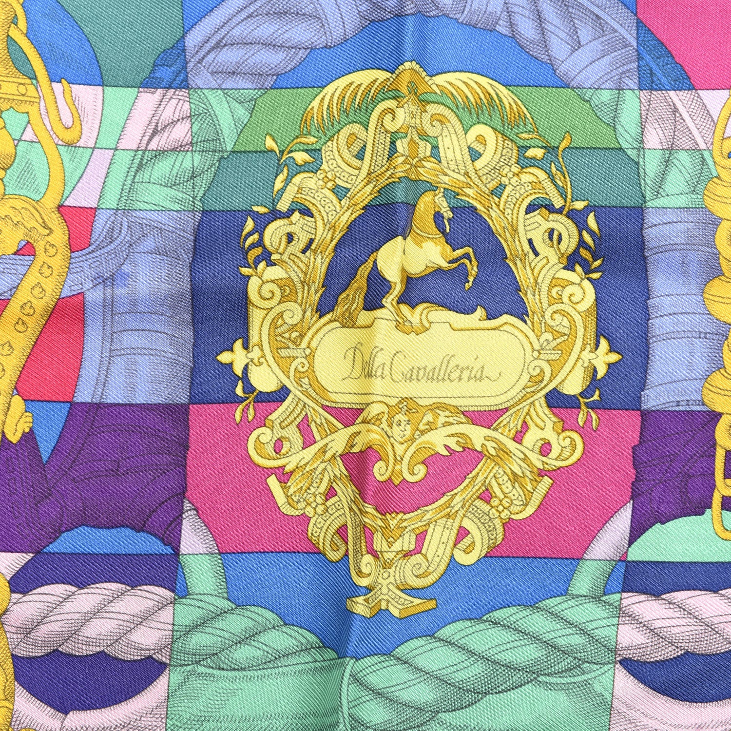 Hermes Silk Della Cavalleria Pocket Square 3 of 6