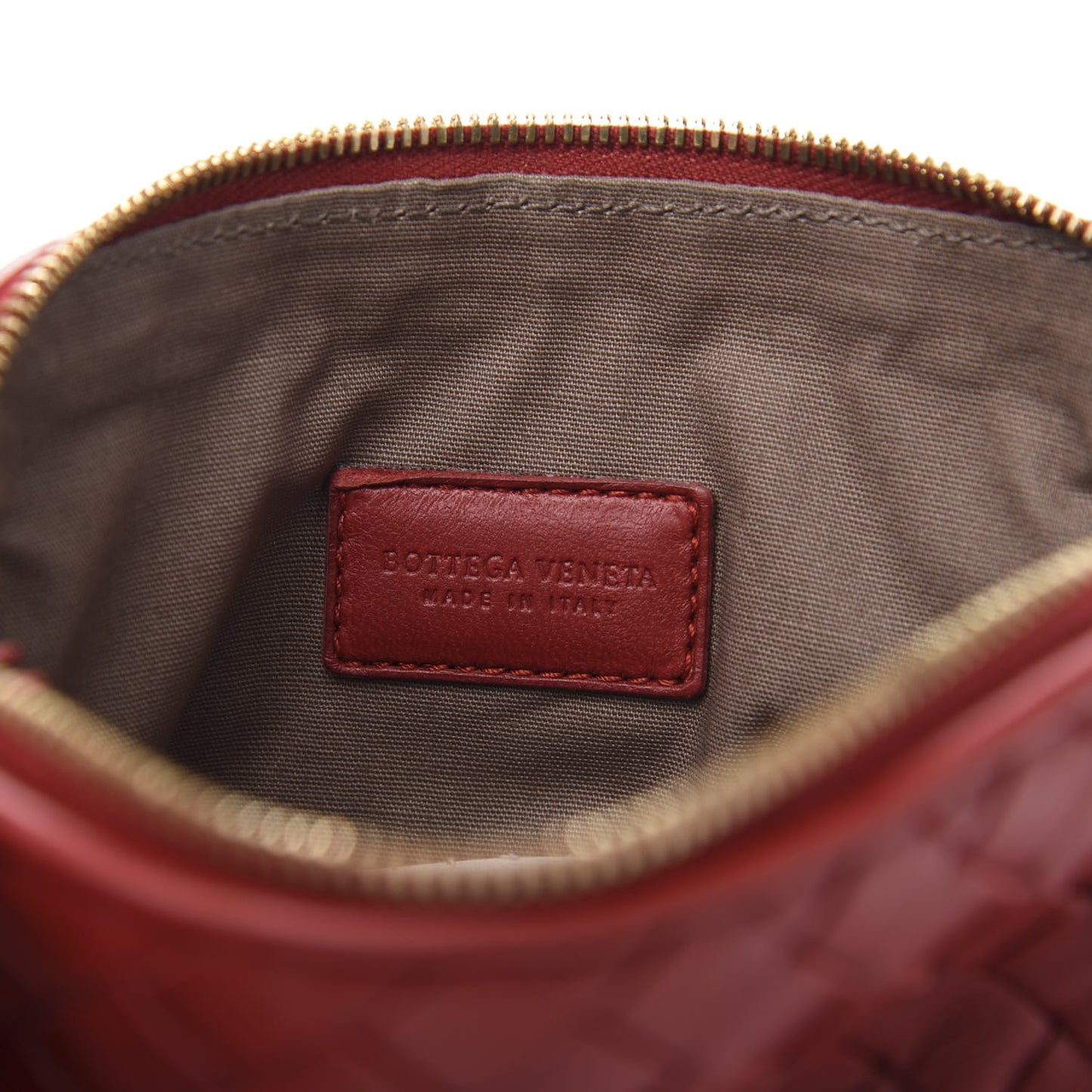 Nappa Intrecciato Cosmetic Pouch Red