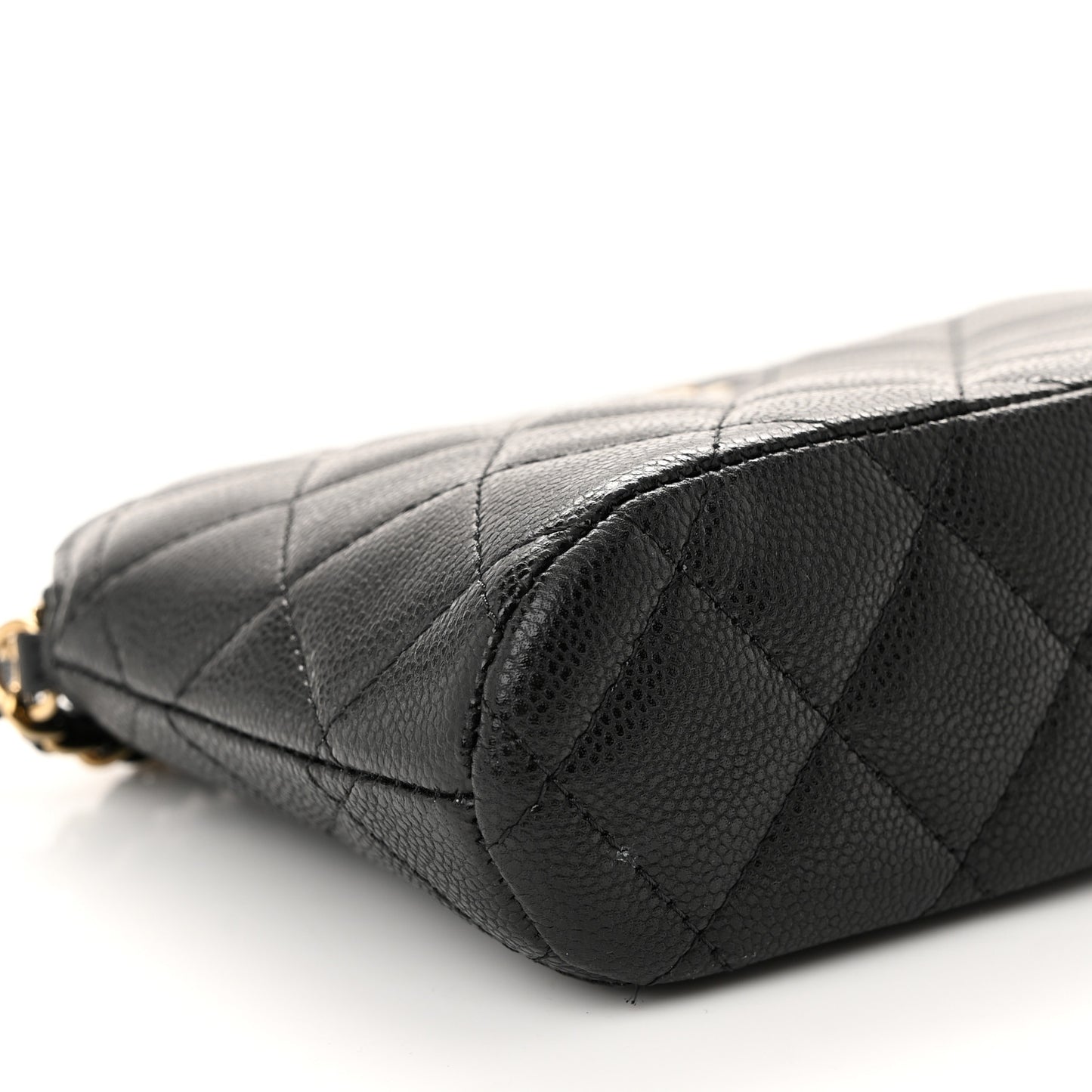 Caviar Quilted Classic Clutch With Chain Black