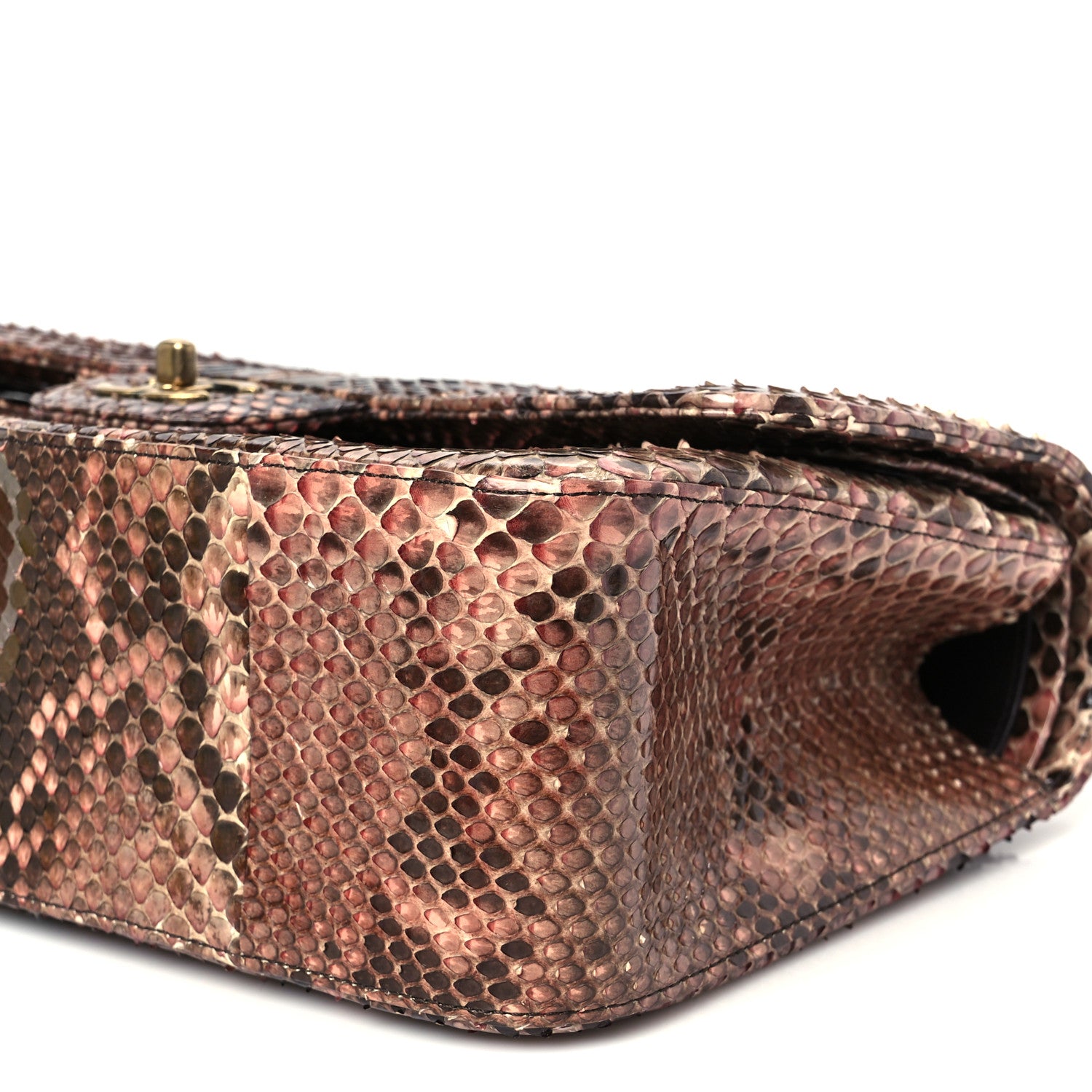 Chanel Snakeskin Jumbo Double Flap Brown Multicolor 1765635
