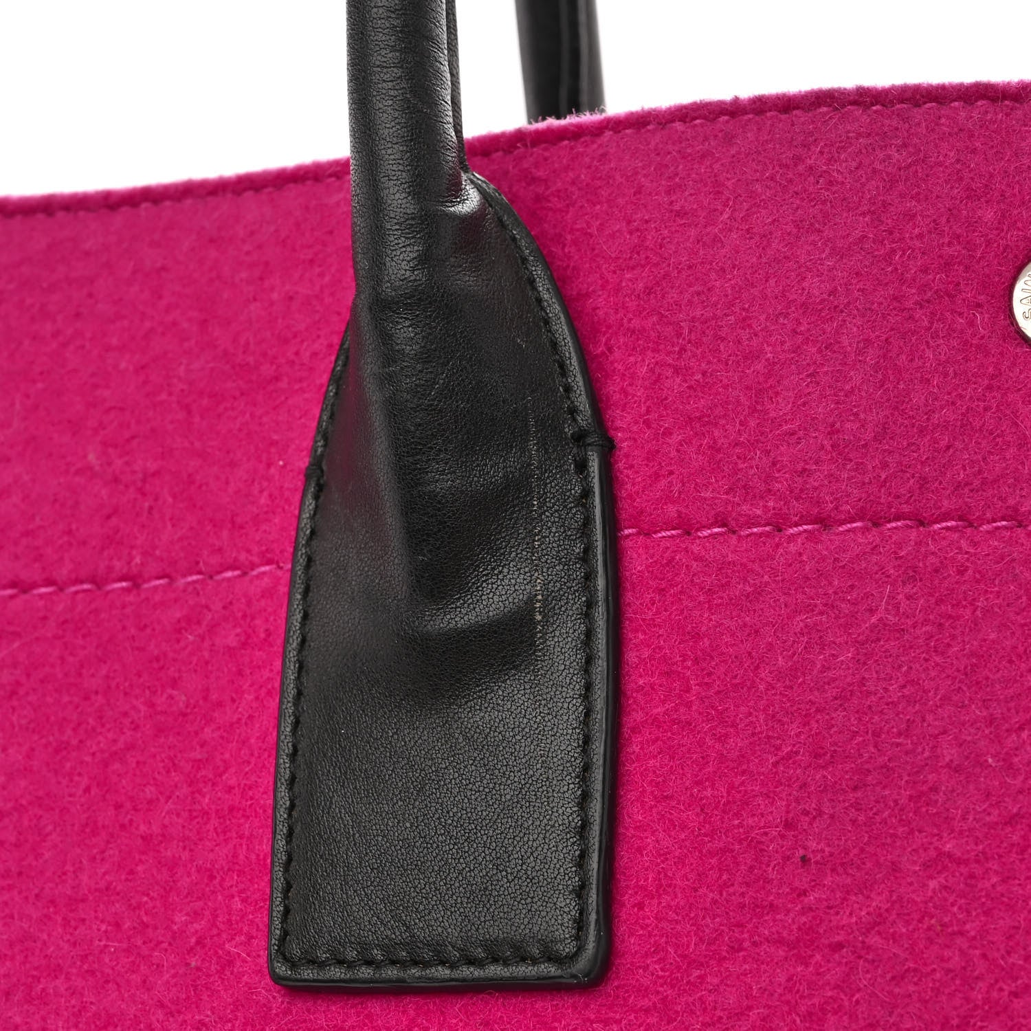 Saint Laurent Wool Rive Gauche Tote Fuchsia 13 of 15