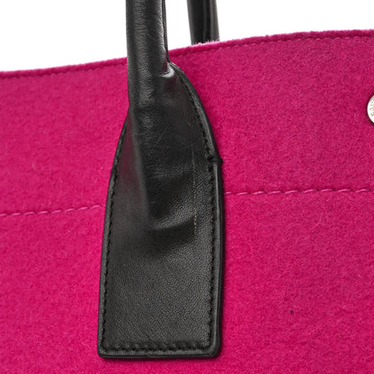 Saint Laurent Wool Rive Gauche Tote Fuchsia 13 of 15
