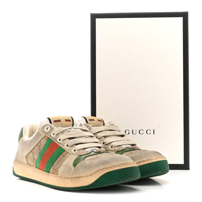 Gucci GG Monogram Nubuck Web Womens Screener Sneakers 39 New Sand Dusty Milk Vintage Green 38 New Sand Dusty Milk Vintage Green 39 of 39
