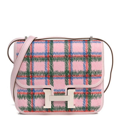 Hermes Swift Tartan Printed Constance 18 Mauve Pale 1 of 12