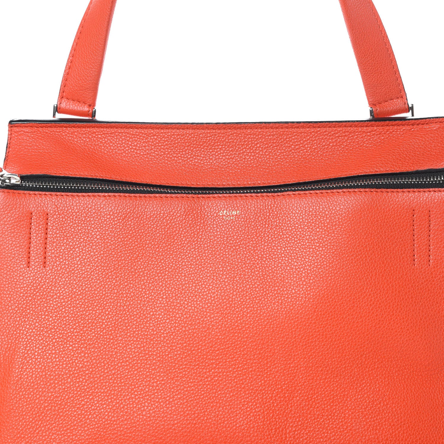 Celine Grained Calfskin Medium Edge Shoulder Bag Vermillion 8 of 21