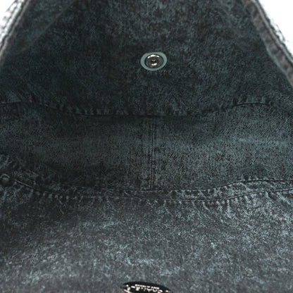 Chanel Denim Quilted Denimpression XXL Flap Blue Black 5 of 13