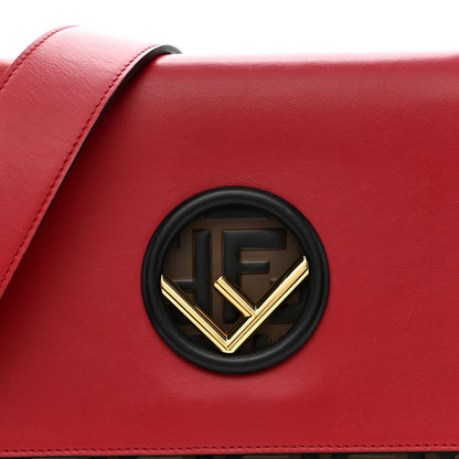 Fendi Vitello Century F is Fendi Bi-Color FF 1974 Embossed Kan I Shoulder Bag Fragola Maya Black 9 of 12